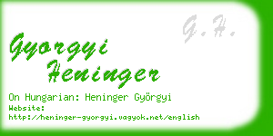 gyorgyi heninger business card